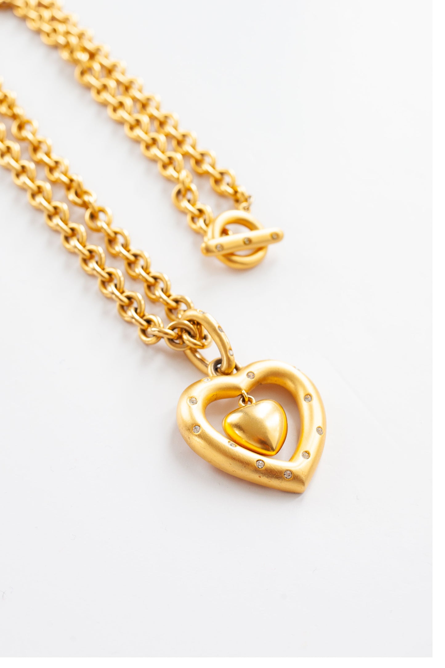Vintage Designer Heart Pendant Necklace
