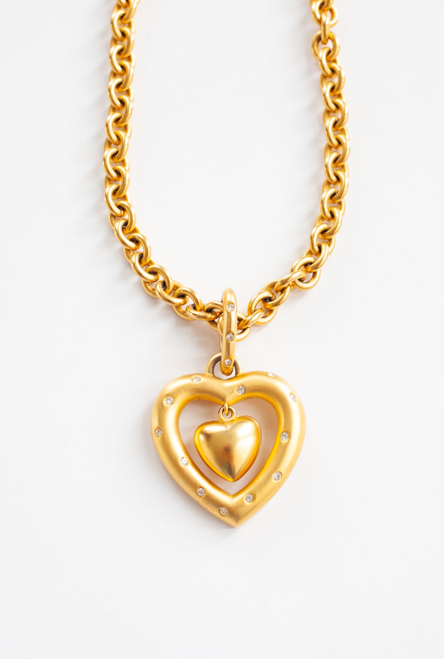 Vintage Designer Heart Pendant Necklace