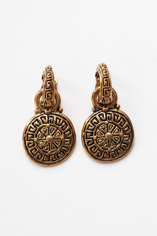 Vintage Designer Medallion Earrings