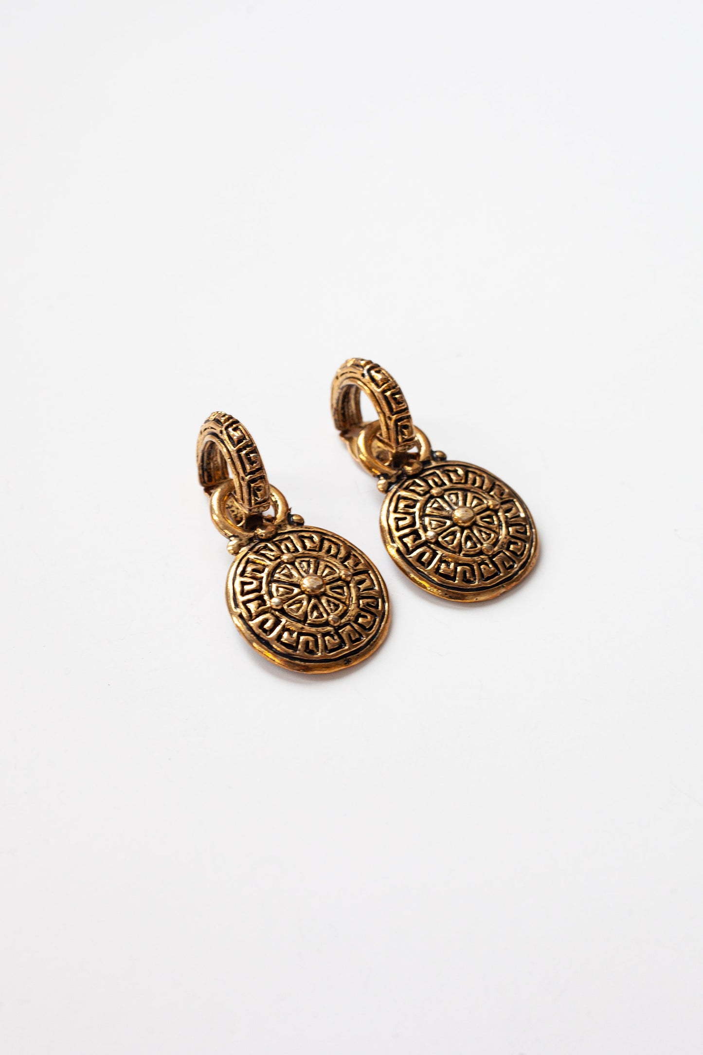 Vintage Designer Medallion Earrings