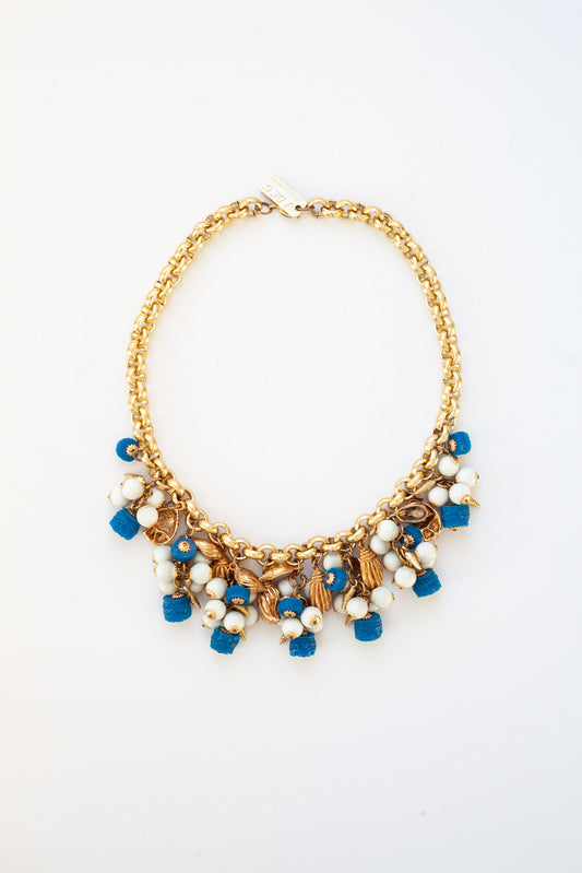 Vintage Designer Sea Shell Charm Necklace