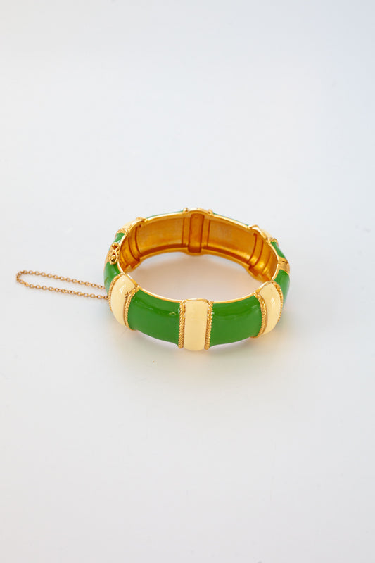 Vintage Enamel Hinged Bracelet