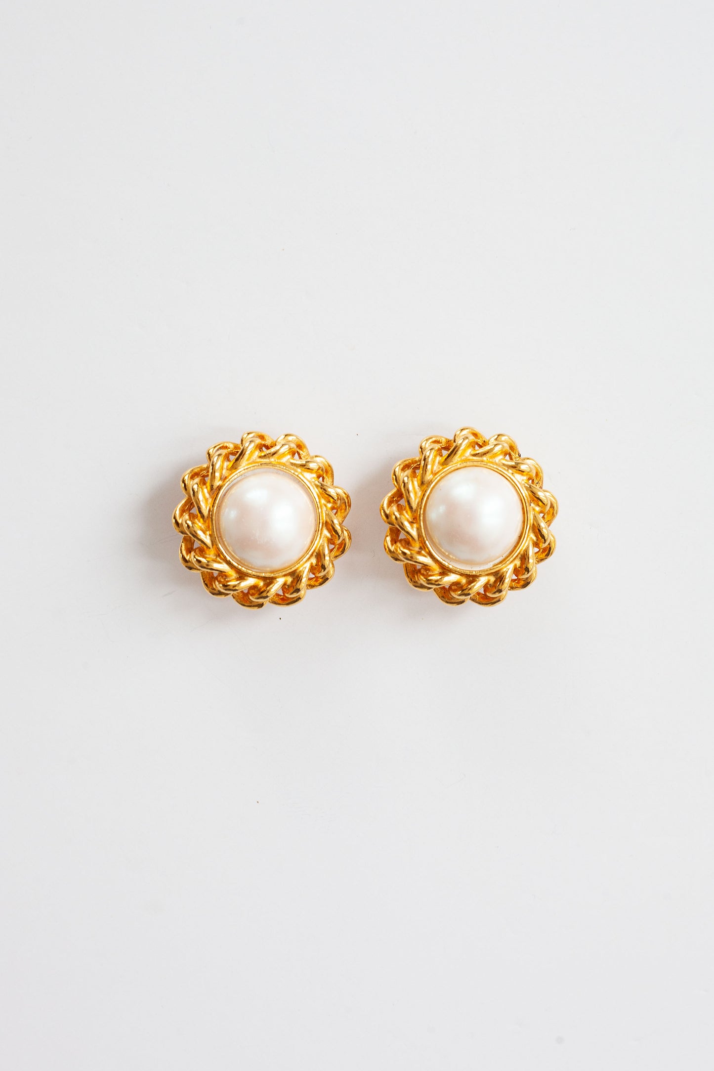 Vintage Faux Pearl Chain Earrings