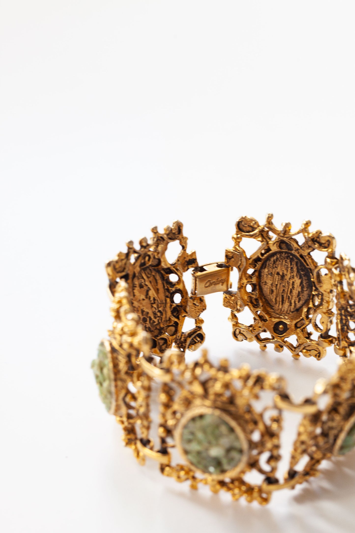 Vintage Filagree Jade Bracelet