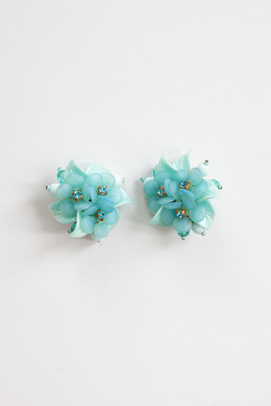 Vintage Frosted Floral Earrings