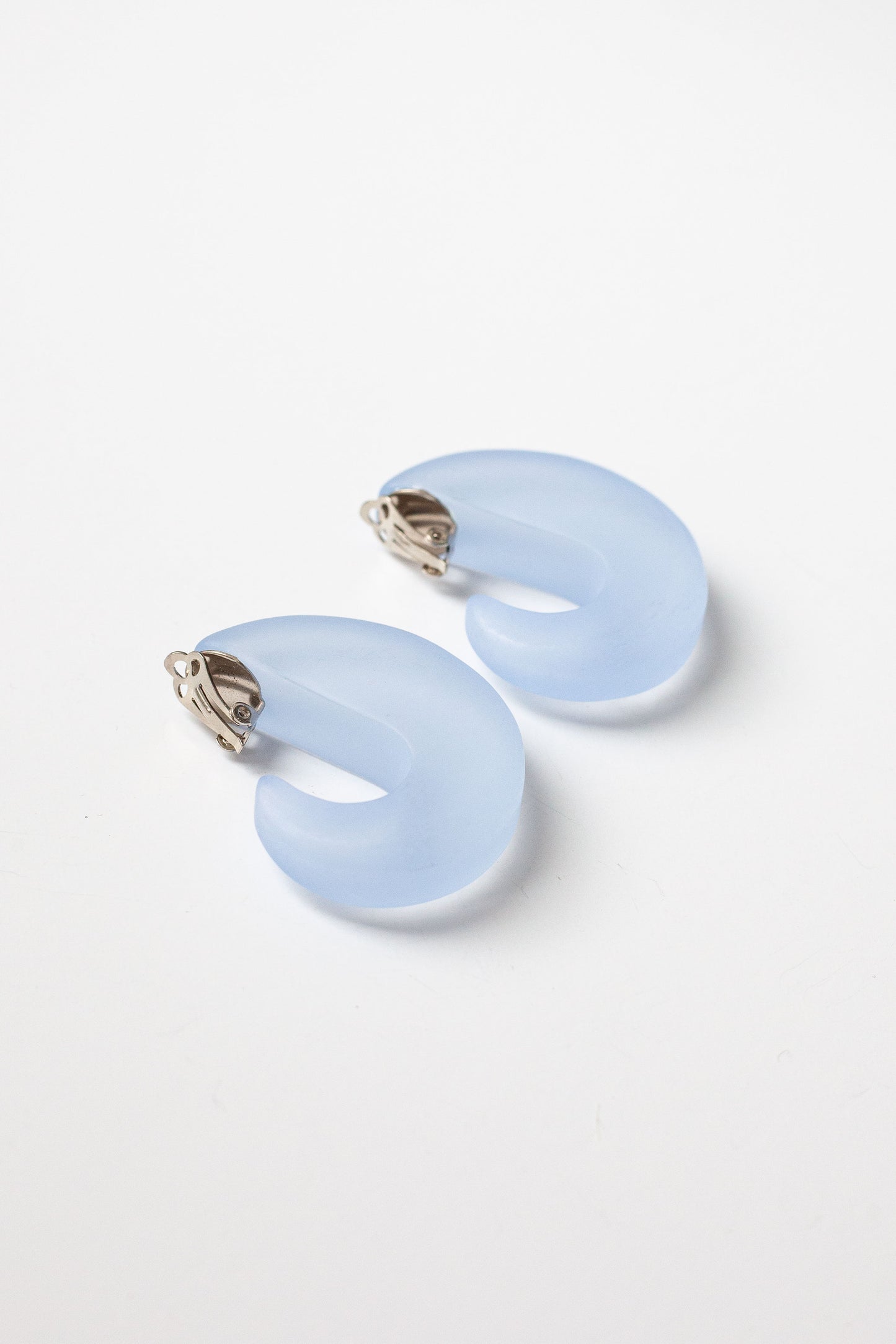 Vintage Frosted Pastel Earrings - Blue