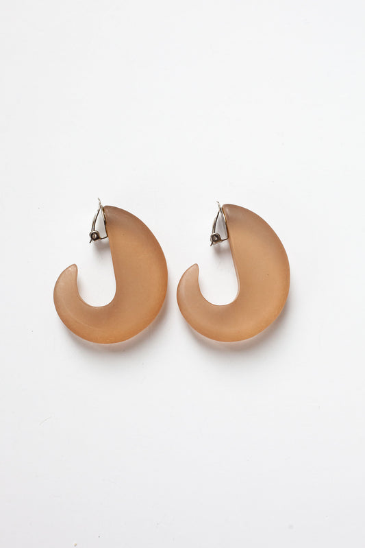 Vintage Frosted Pastel Earrings - Taupe