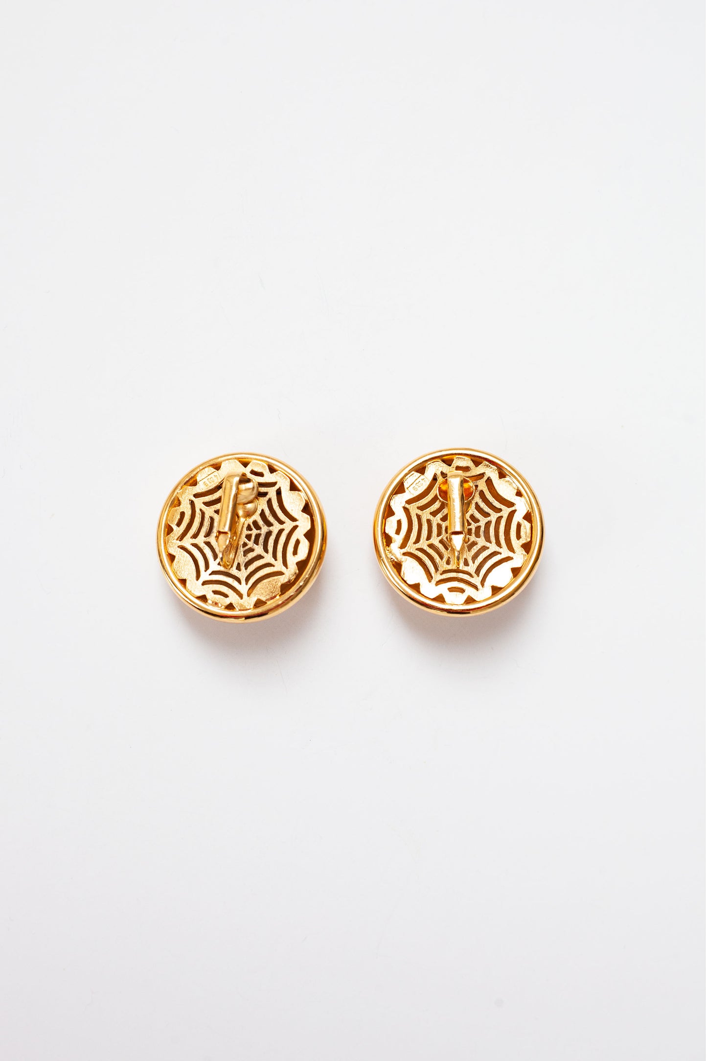 Vintage Gold Button Earrings