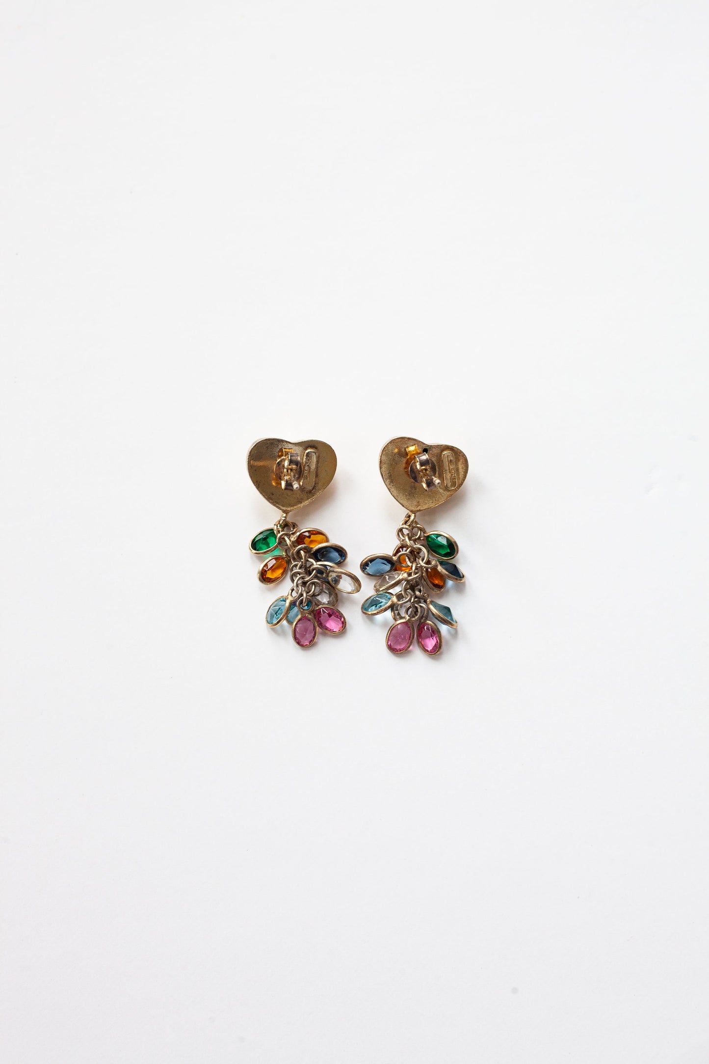 Vintage Mini Heart Crystal Earrings