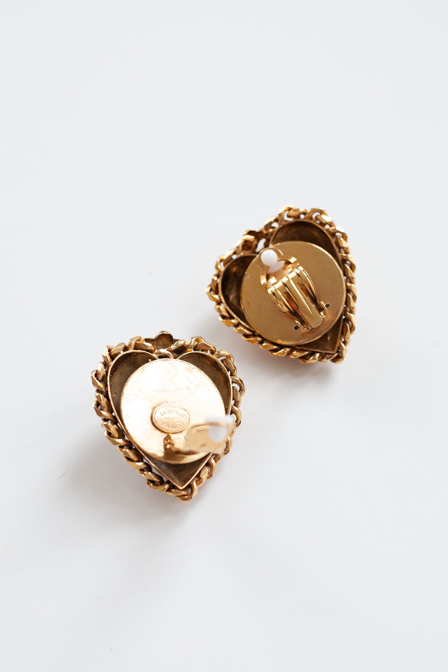 Vintage Rhinestone Heart Earrings