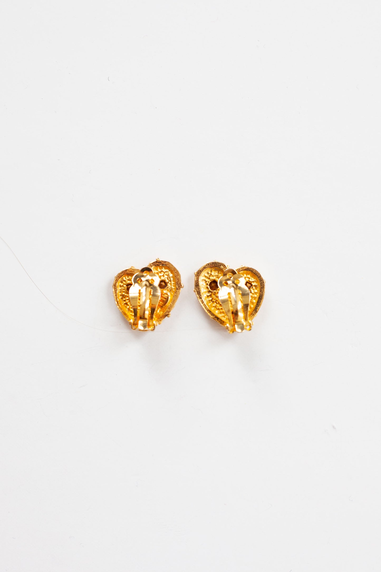 Vintage Heart and Crystal Earrings