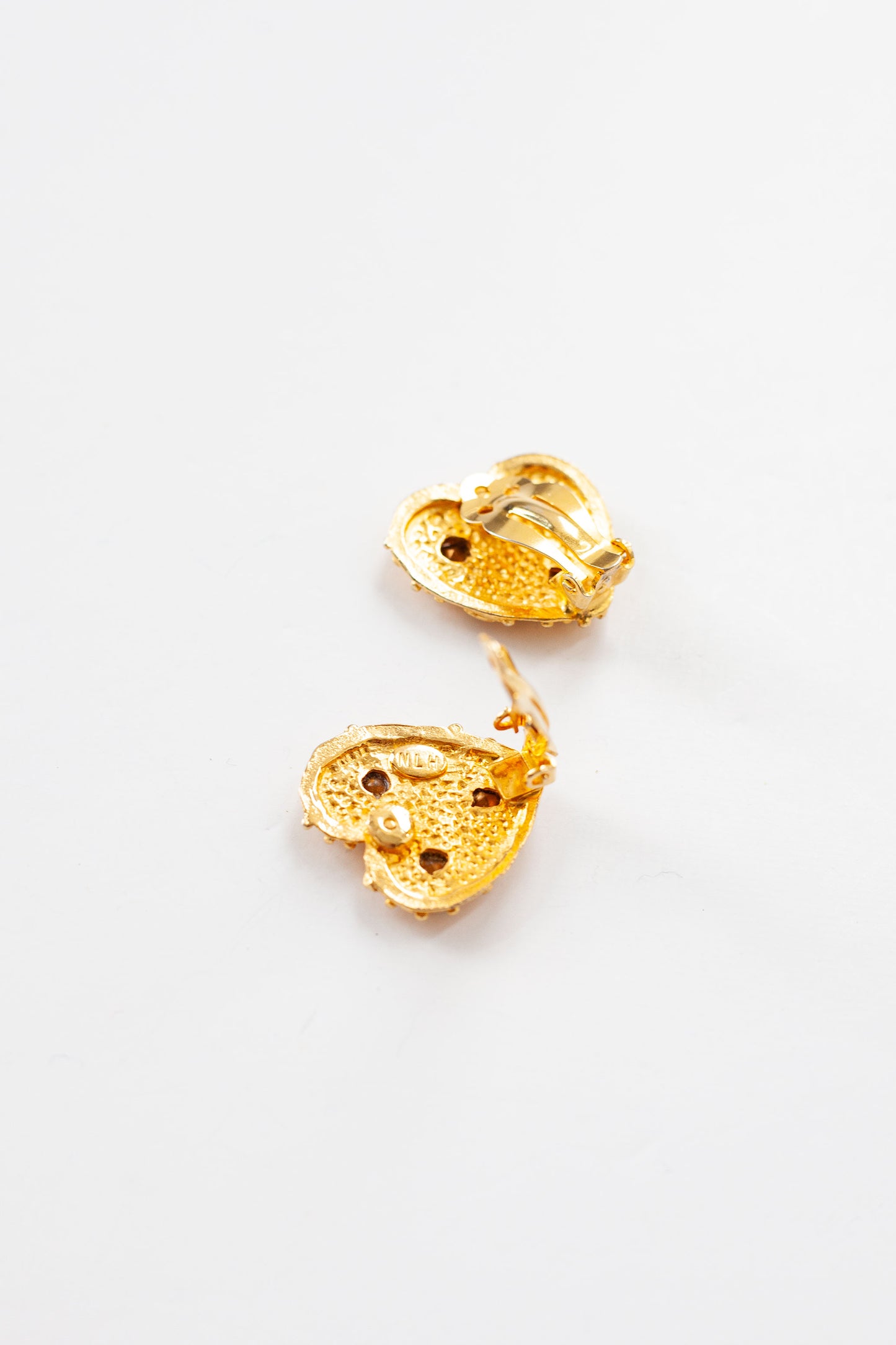 Vintage Heart and Crystal Earrings