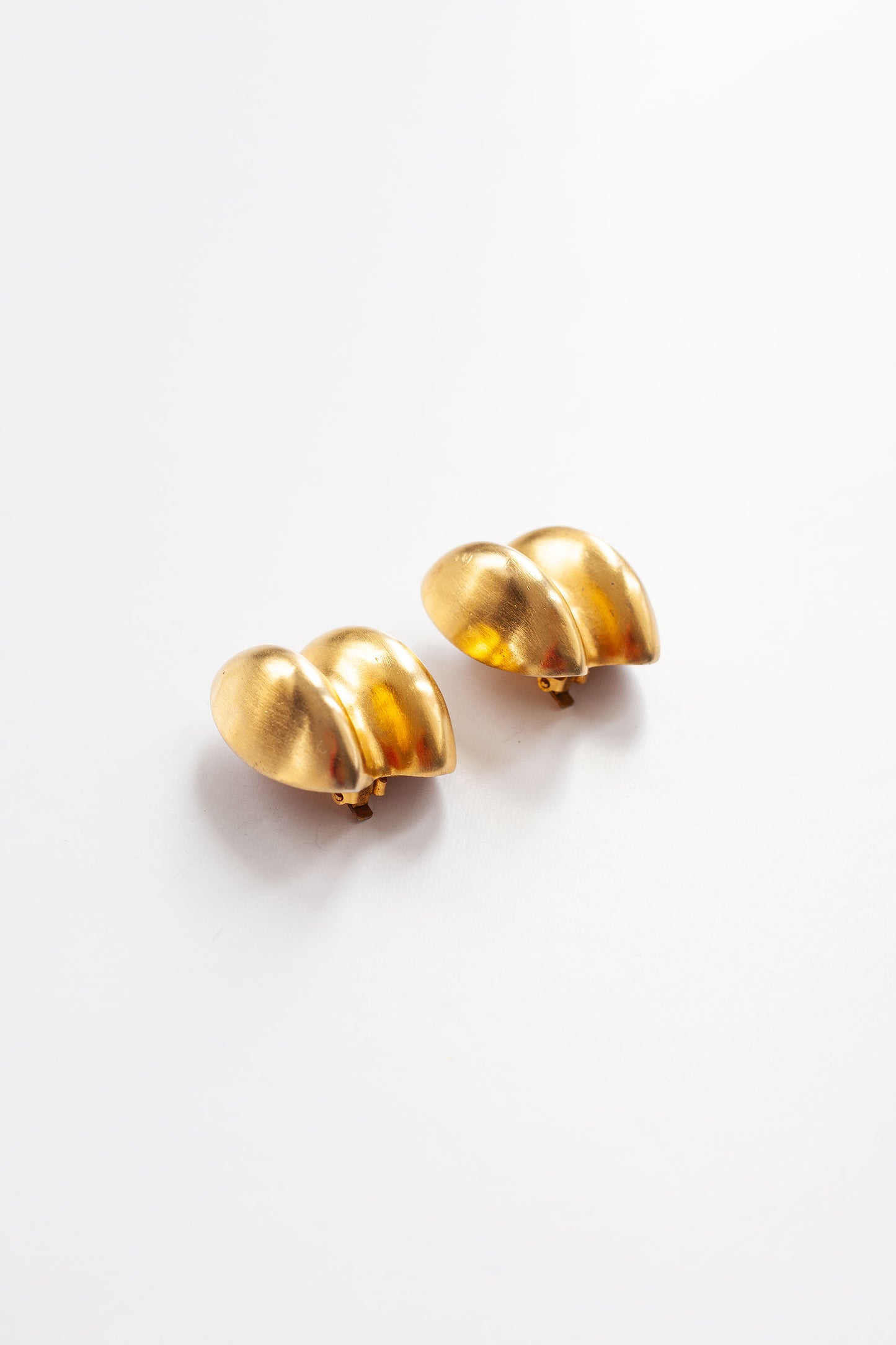 Vintage Matte Gold Sculptural Earrings