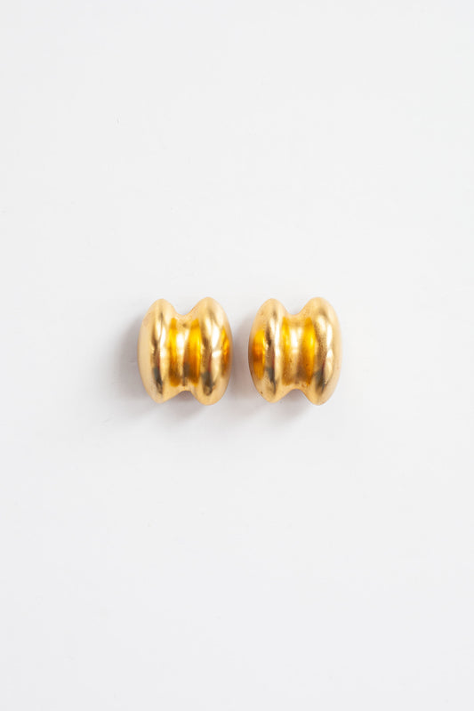 Vintage Matte Gold Sculptural Earrings