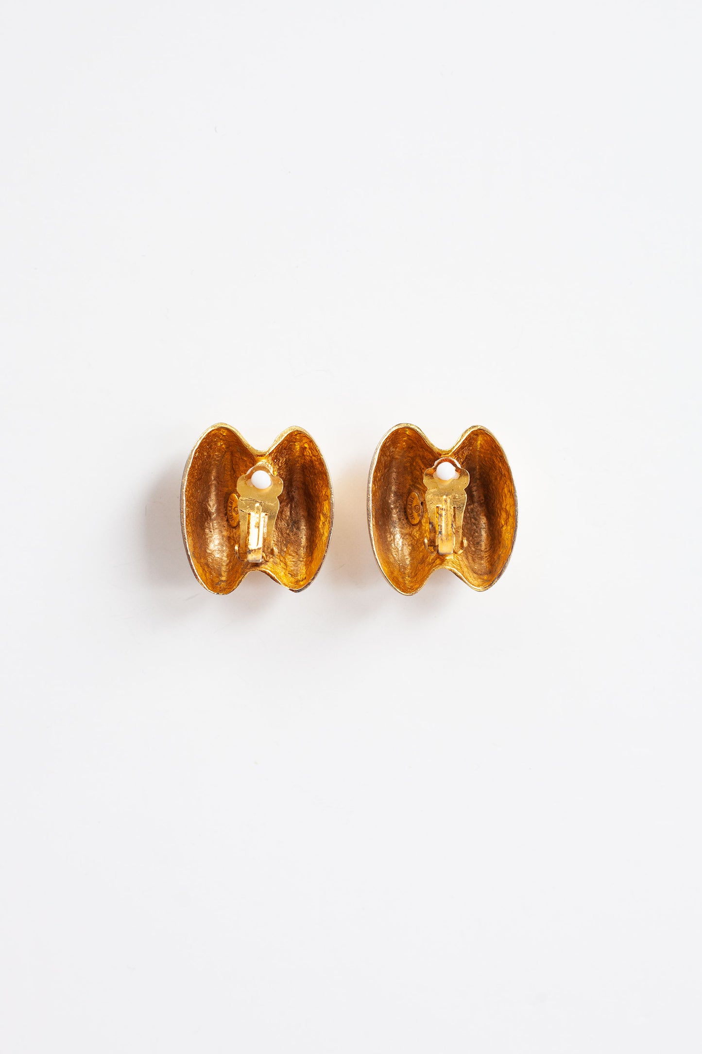 Vintage Matte Gold Sculptural Earrings