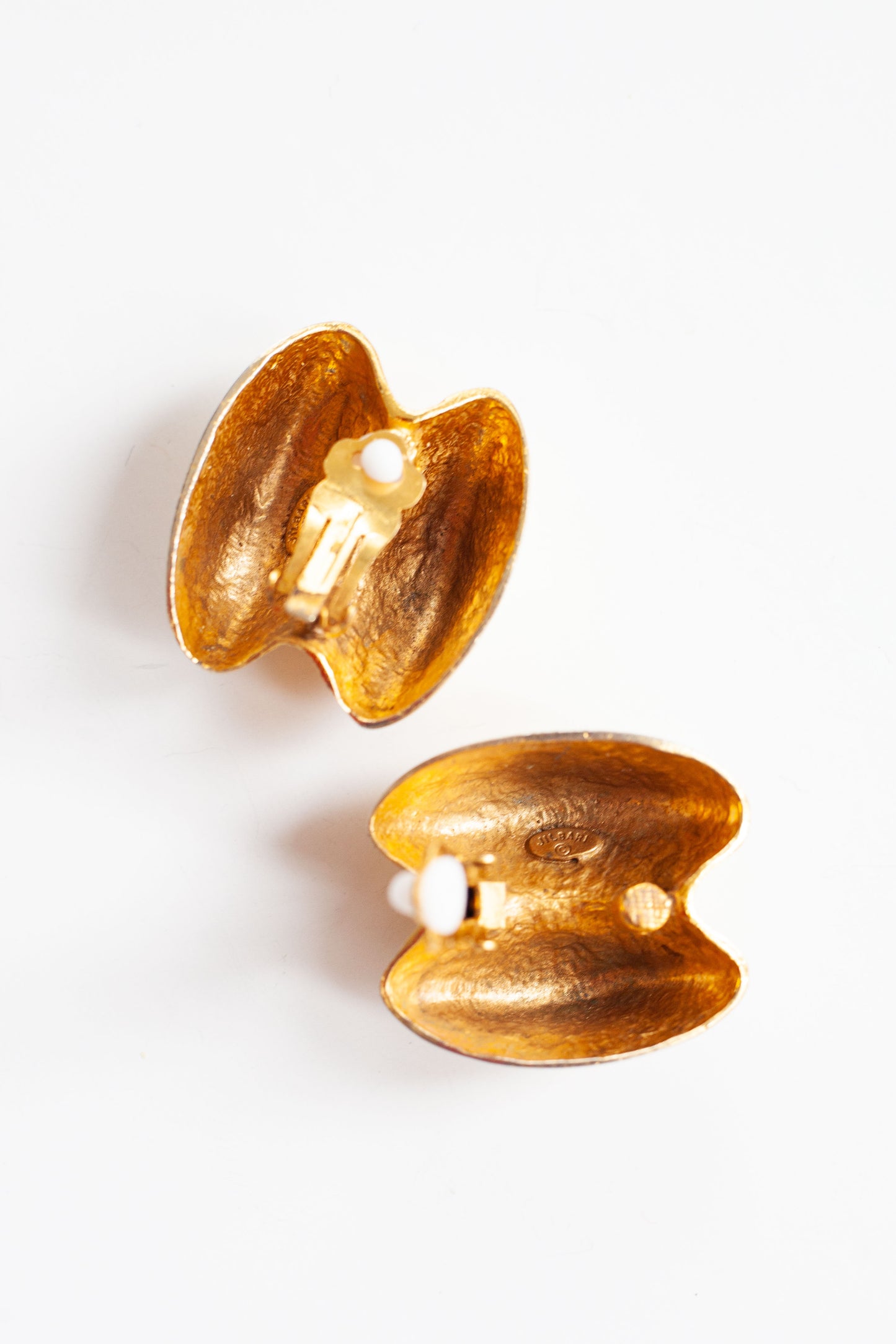 Vintage Matte Gold Sculptural Earrings