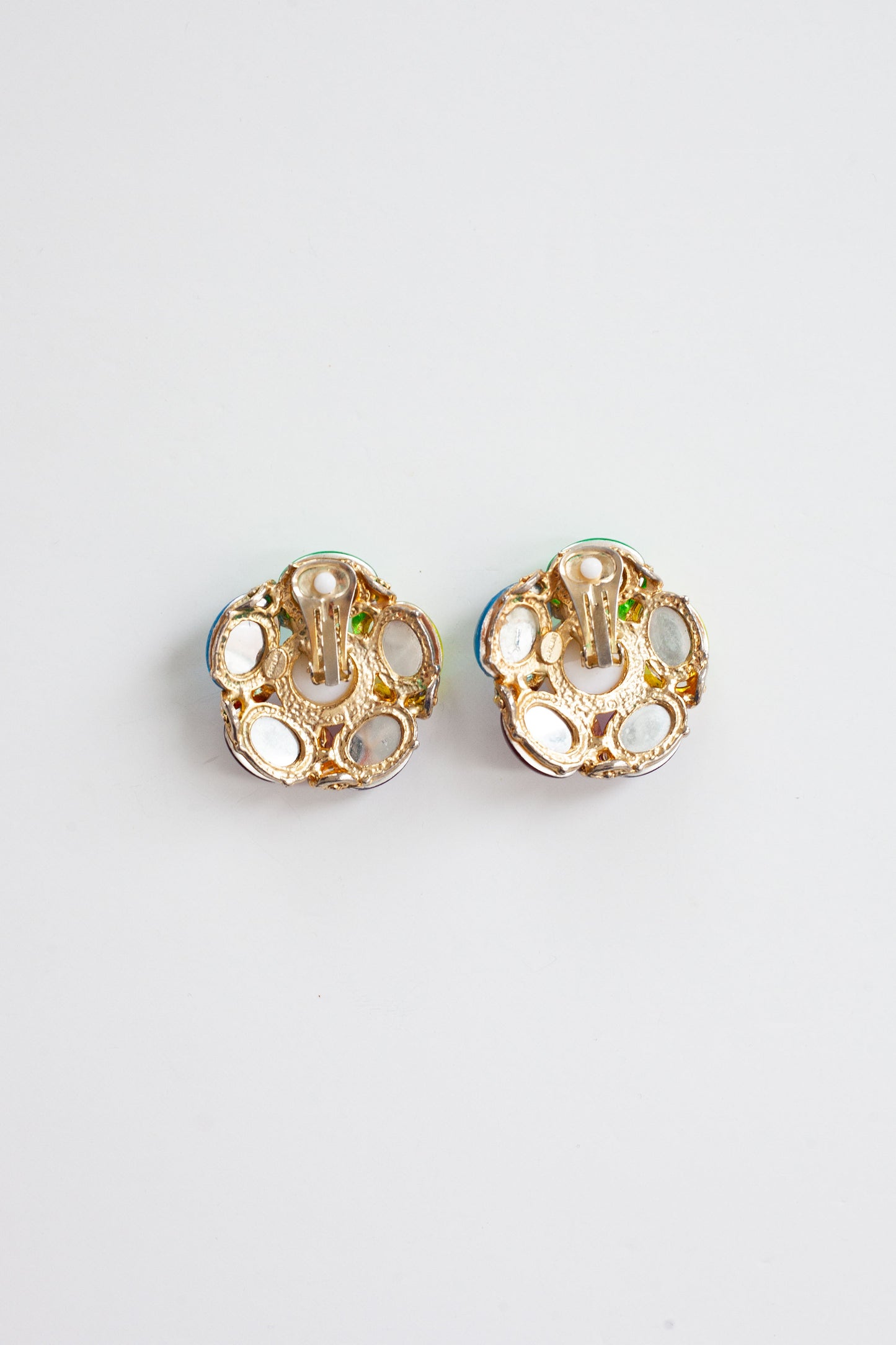 Vintage Multi-Colour Cabachon Earrings