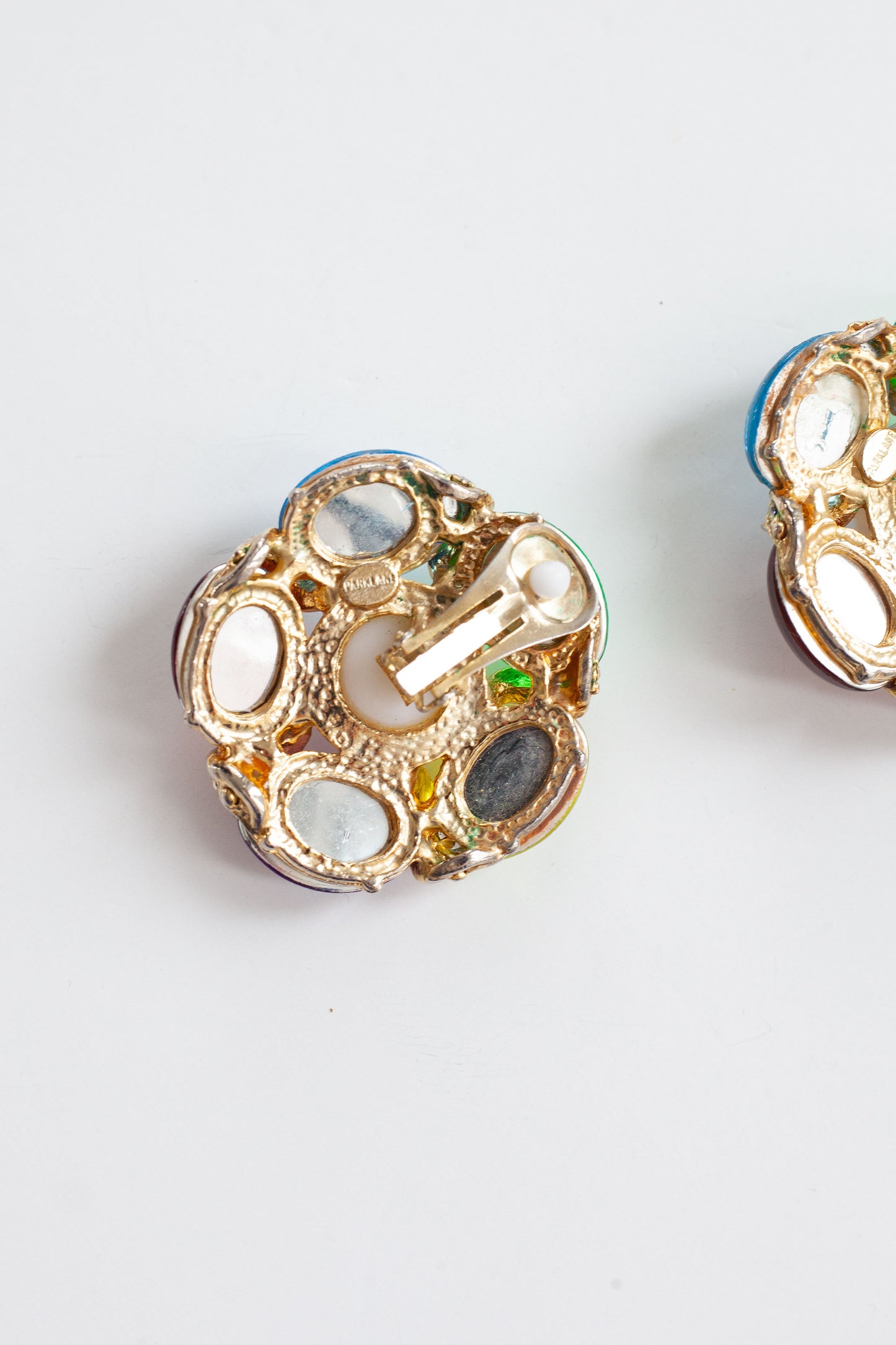 Vintage Multi-Colour Cabachon Earrings
