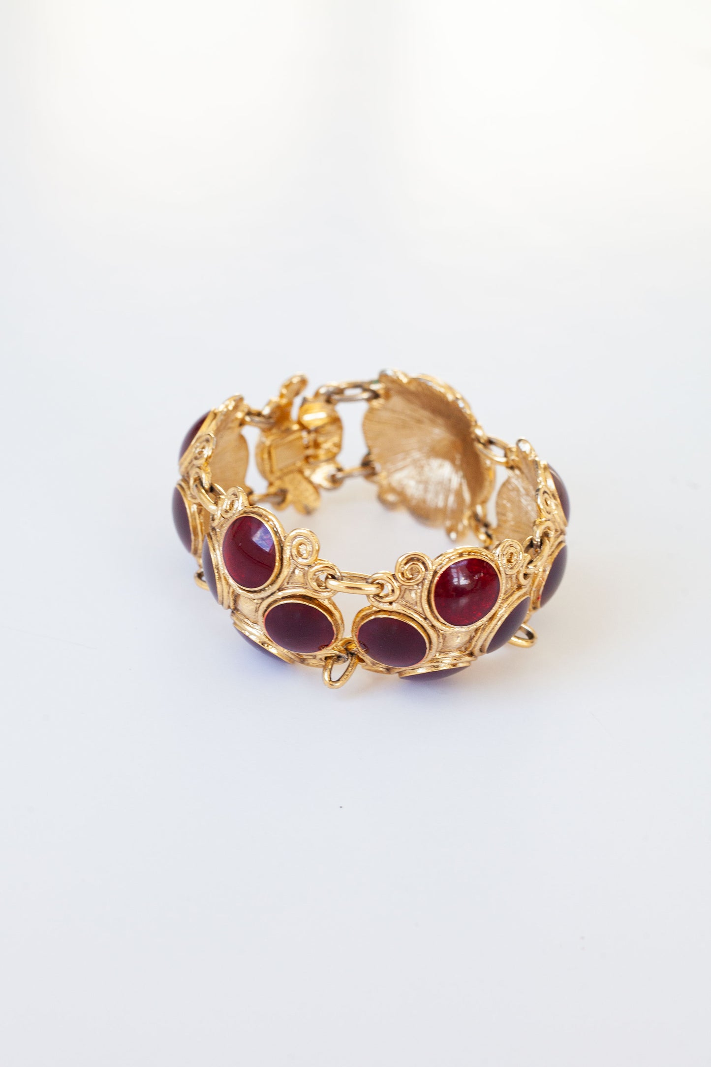 Vintage Red Enamel Cabachon Bracelet