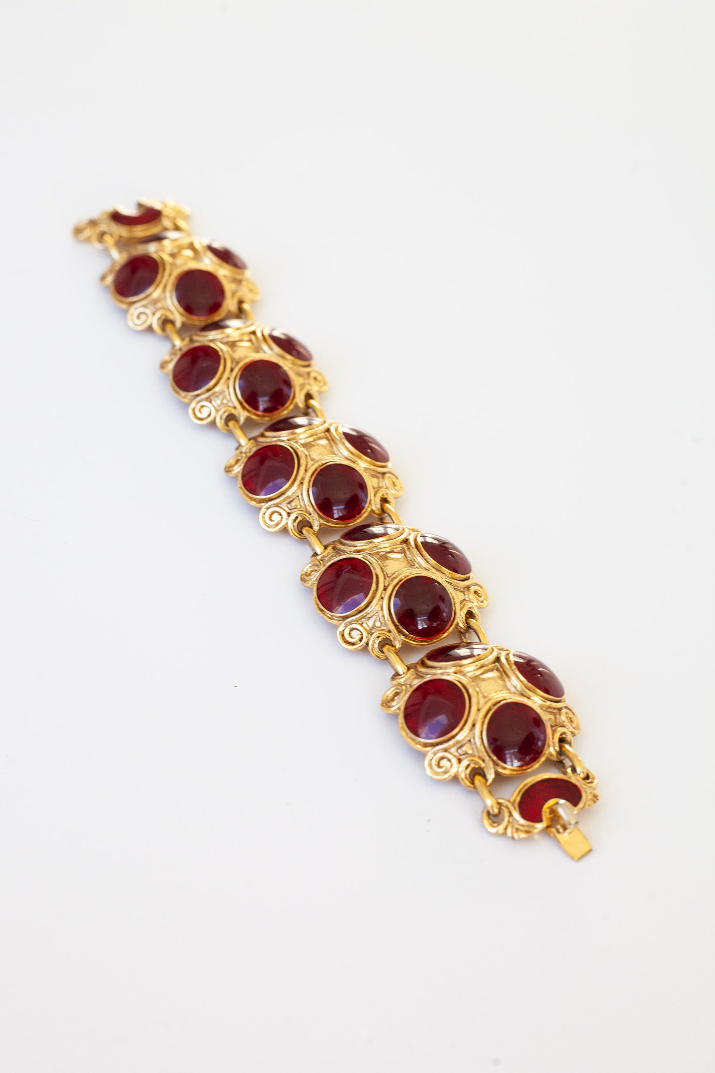Vintage Red Enamel Cabachon Bracelet