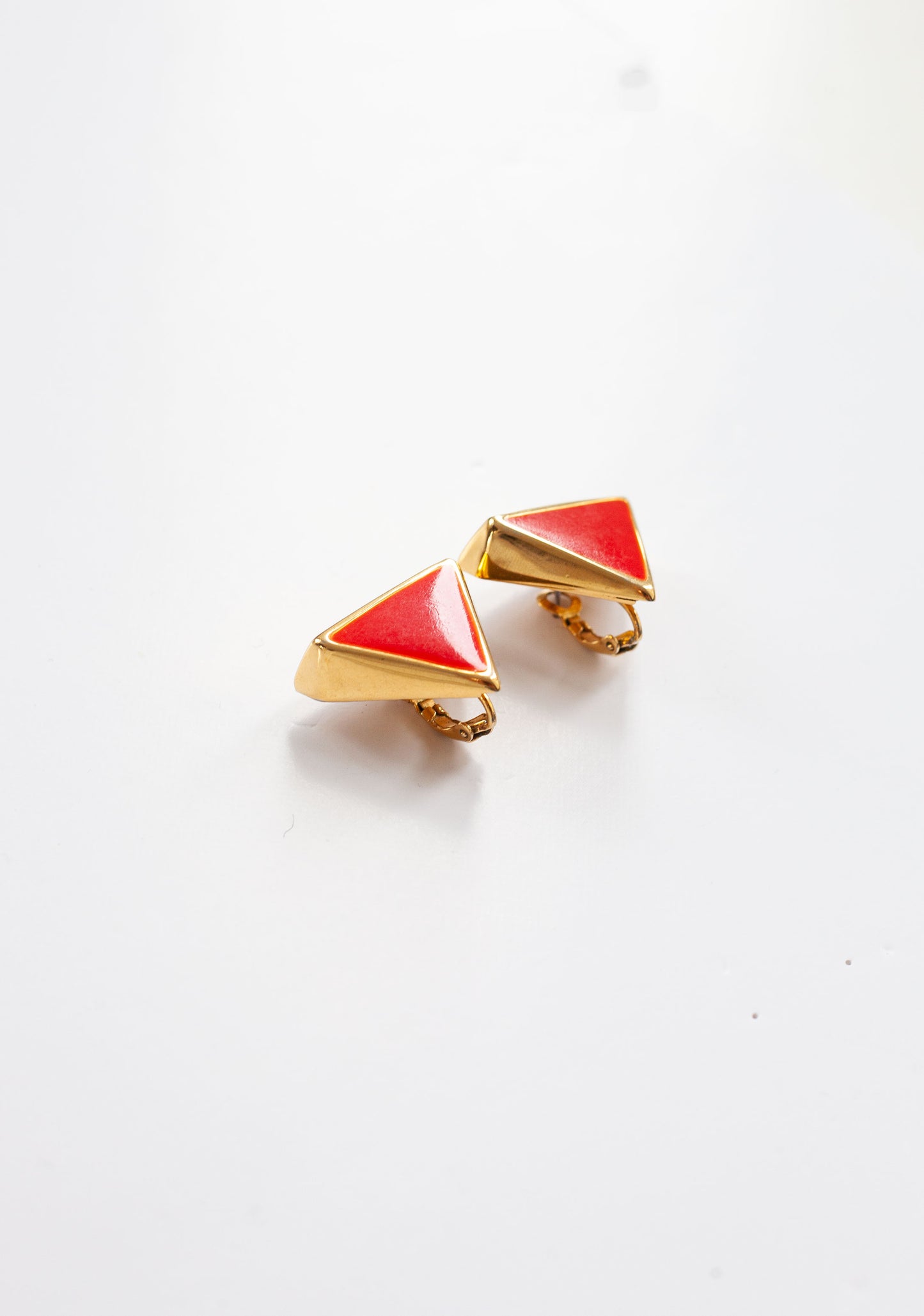 Vintage Red Enamel Earrings