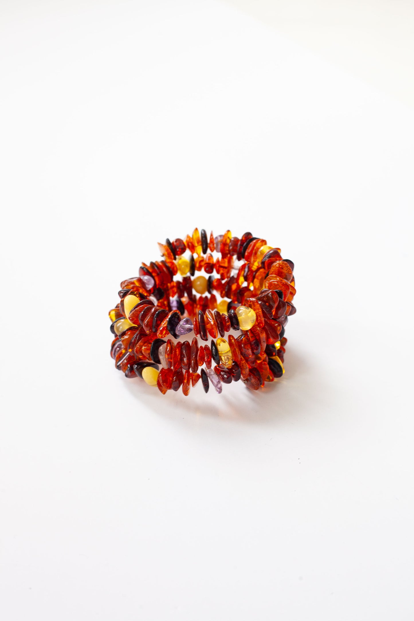 Vintage Amber Chip Wrap Bracelet