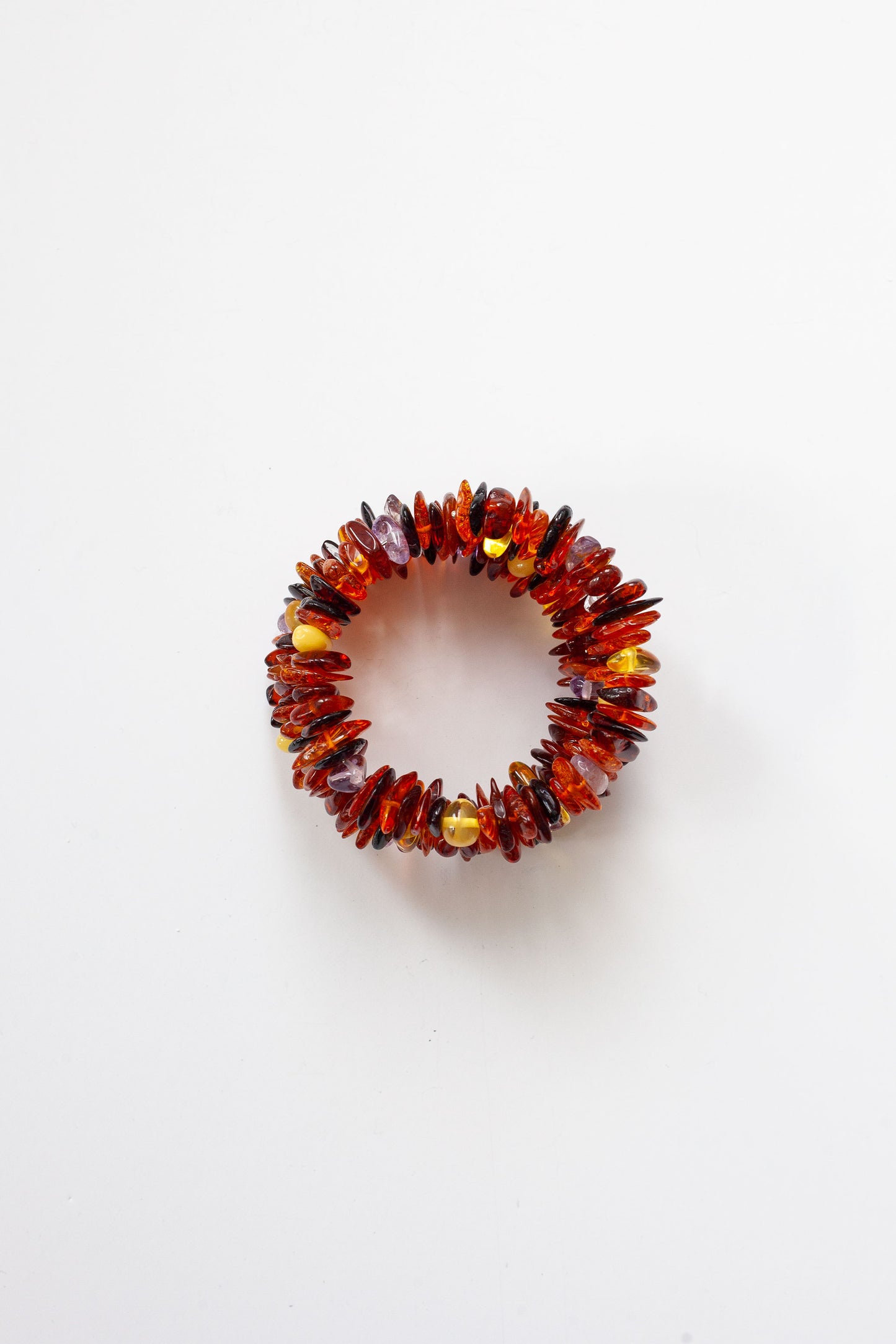 Vintage Amber Chip Wrap Bracelet