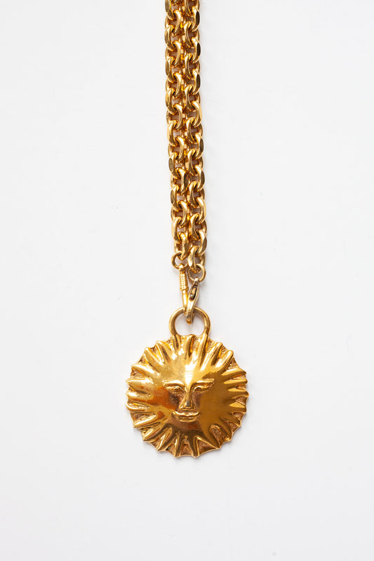 Vintage Sun Medallion Necklace