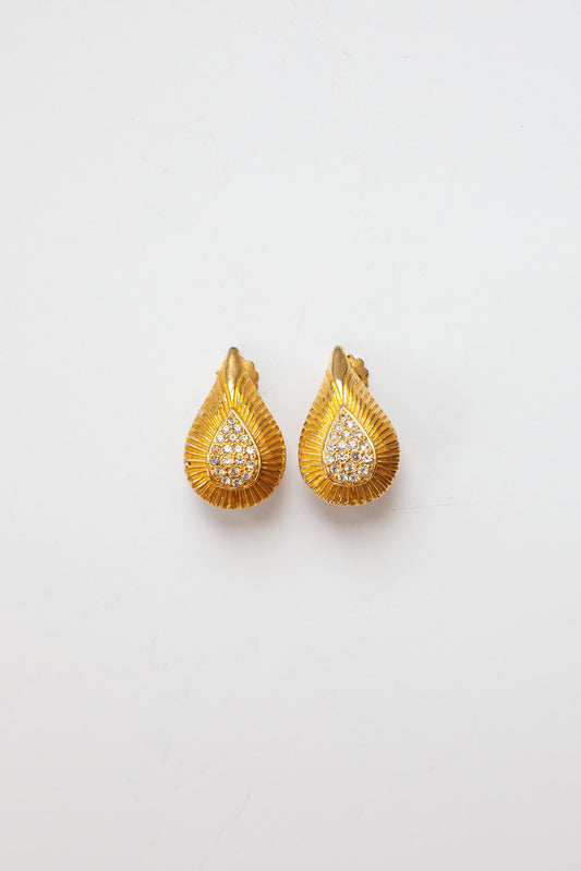 Vintage Teardrop Pave Earring
