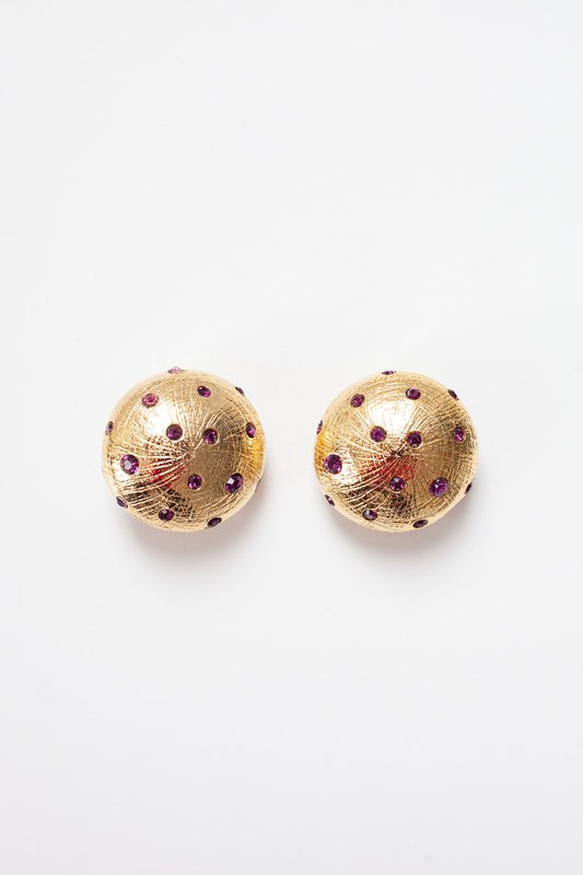 Vintage Round Rhinestone Earrings