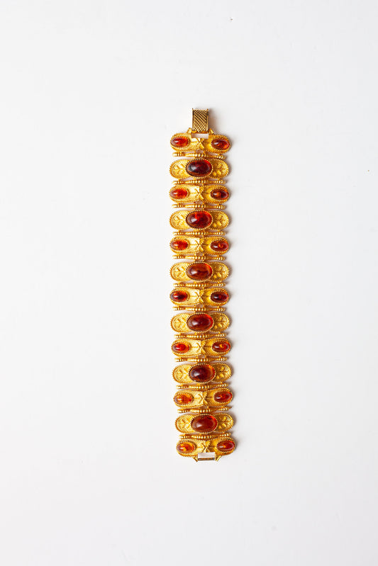 Vintage Amber Cabachon Bracelet