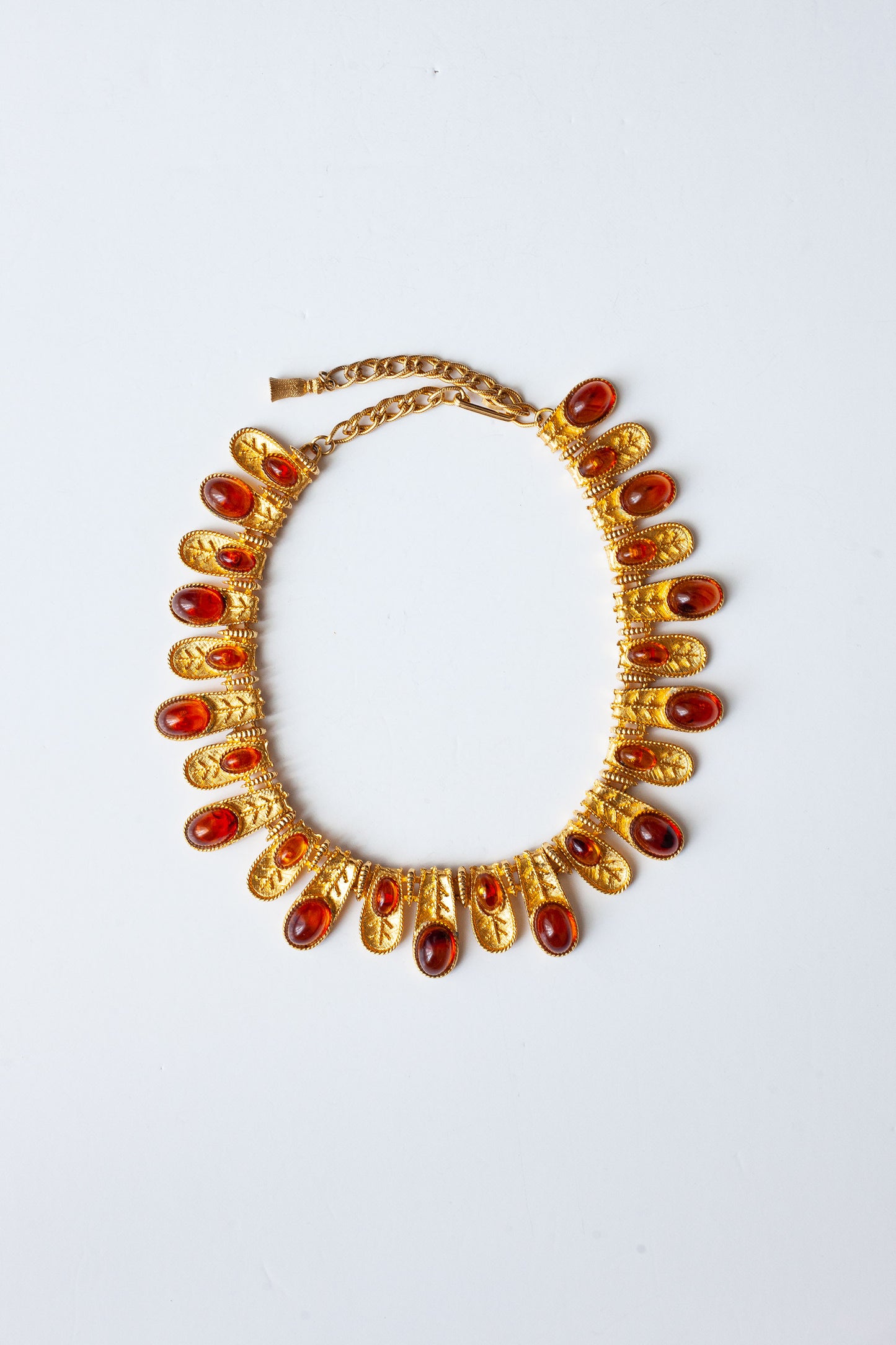 Vintage Amber Cabachon Necklace