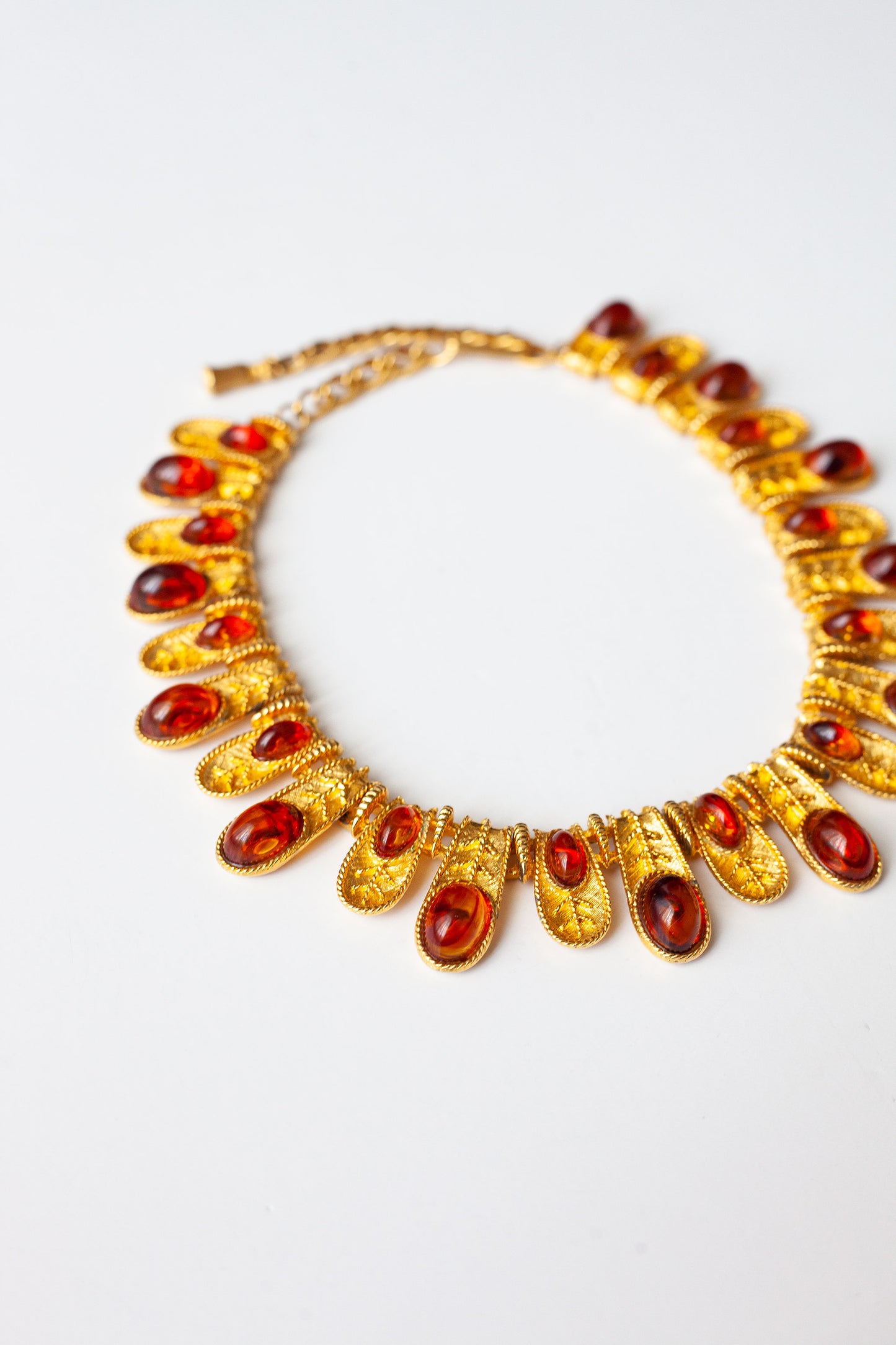 Vintage Amber Cabachon Necklace