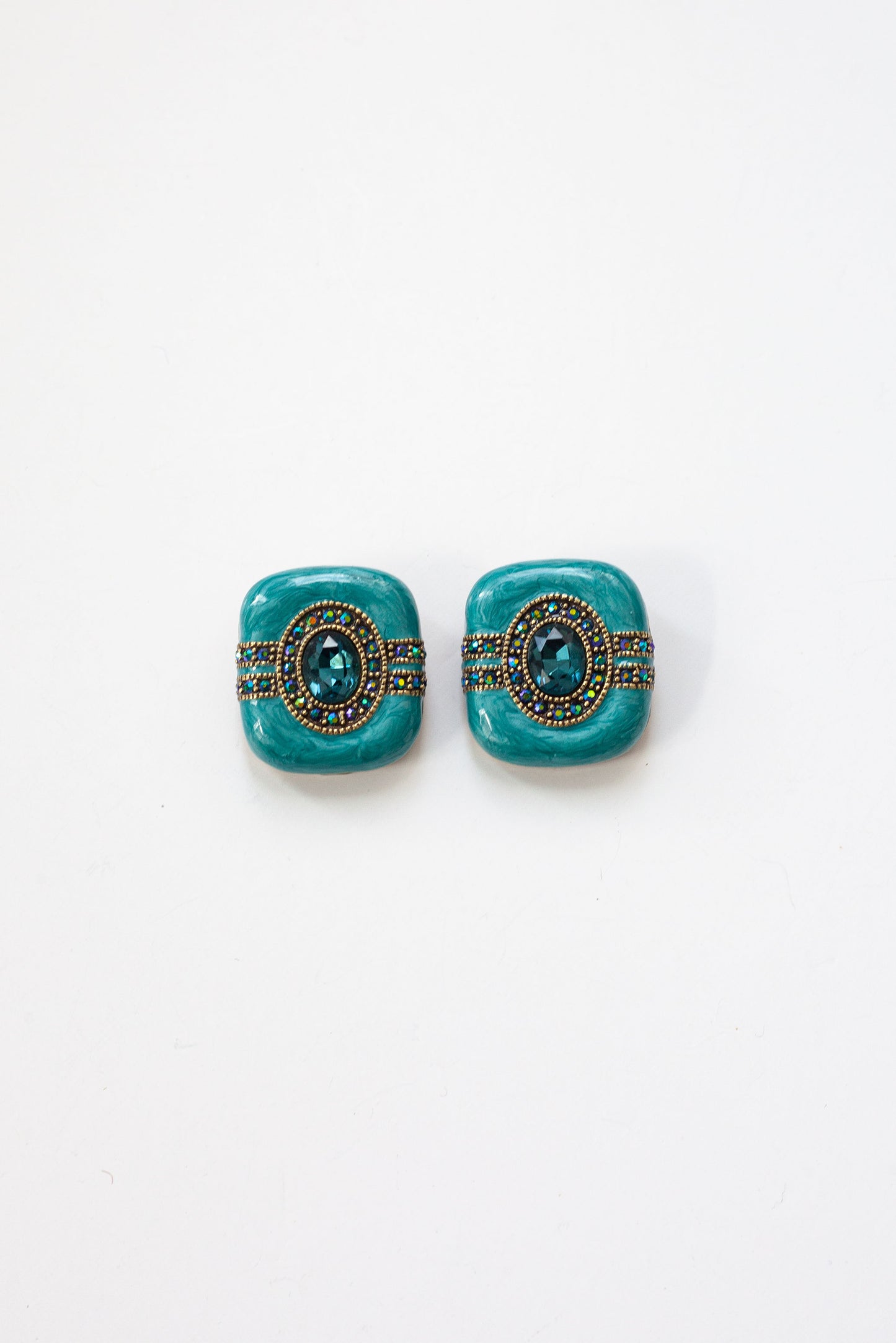 Vintage Aqua Stone Earrings