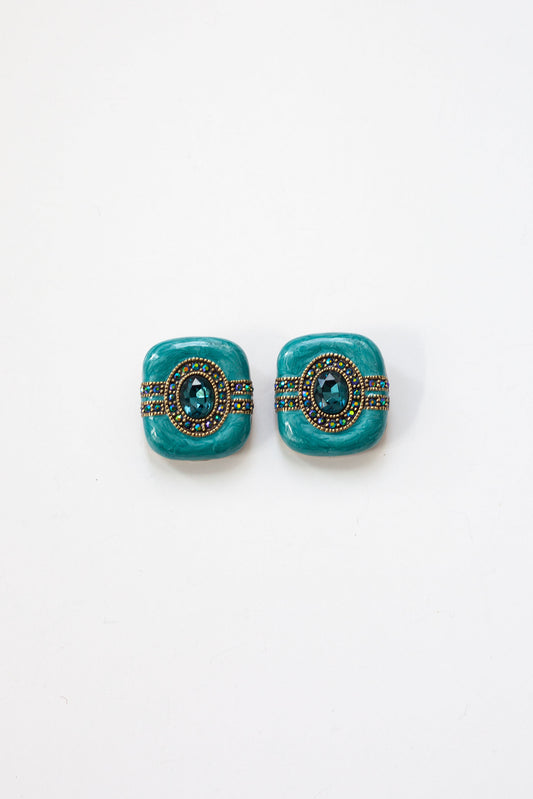 Vintage Aqua Stone Earrings
