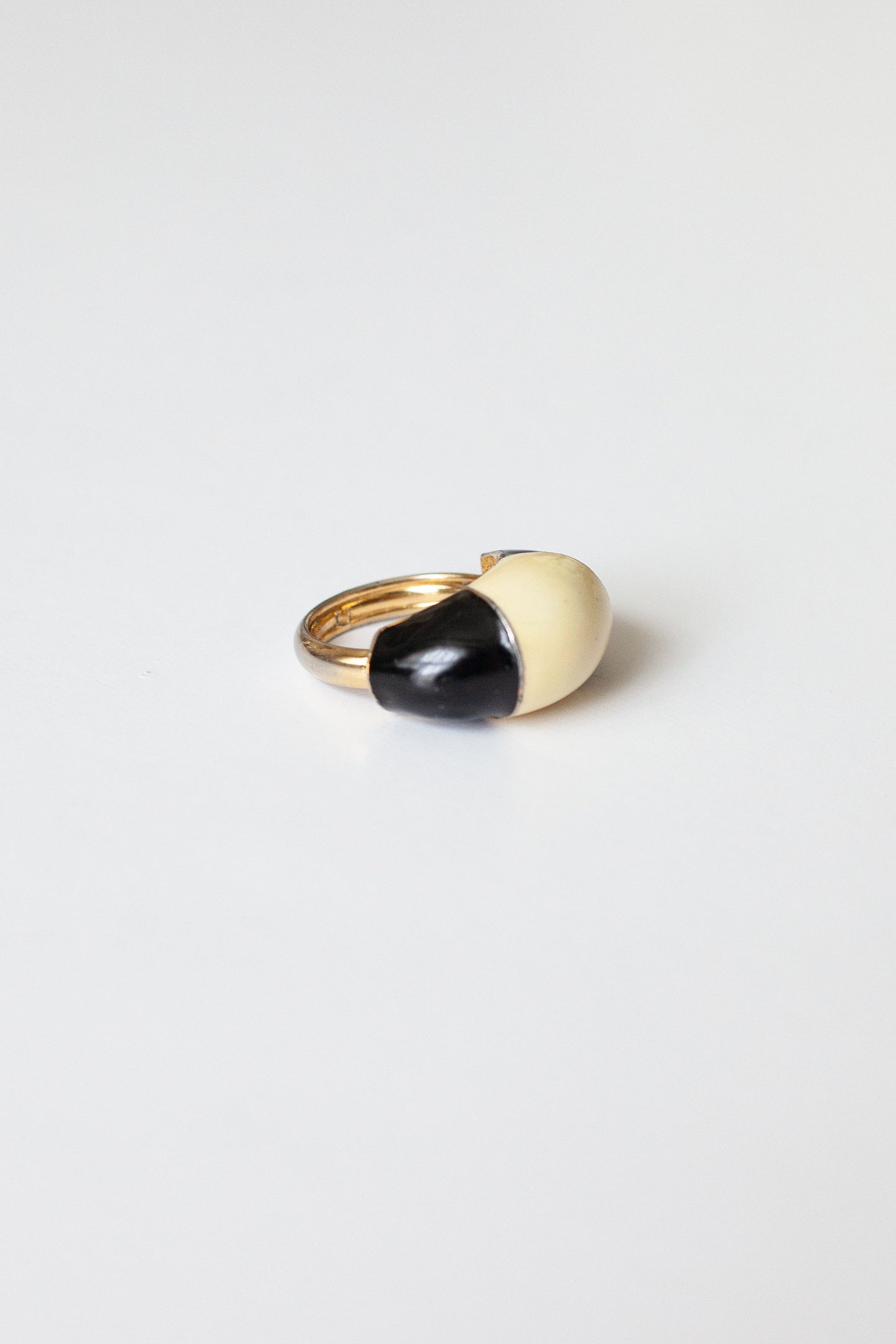 Vintage Black and Cream Ring