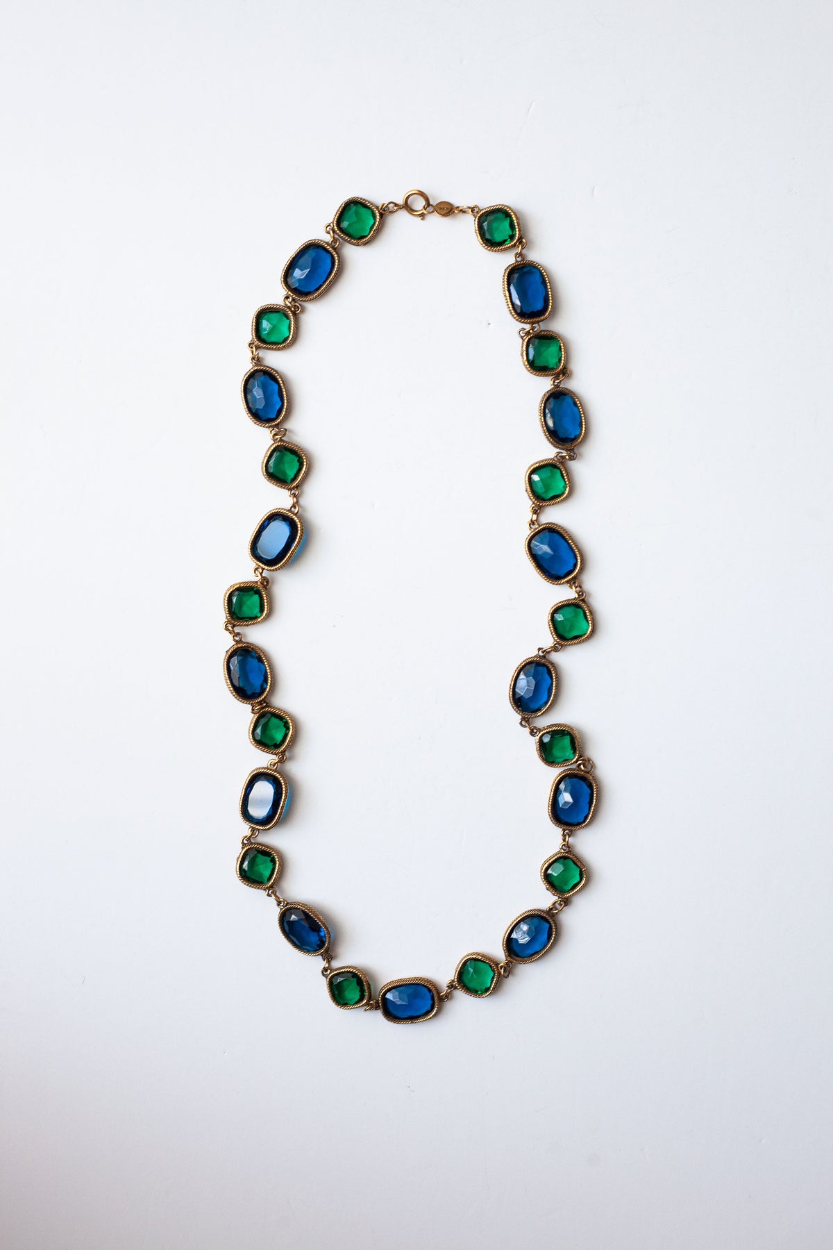 Vintage Blue and Green Gemstone Necklace