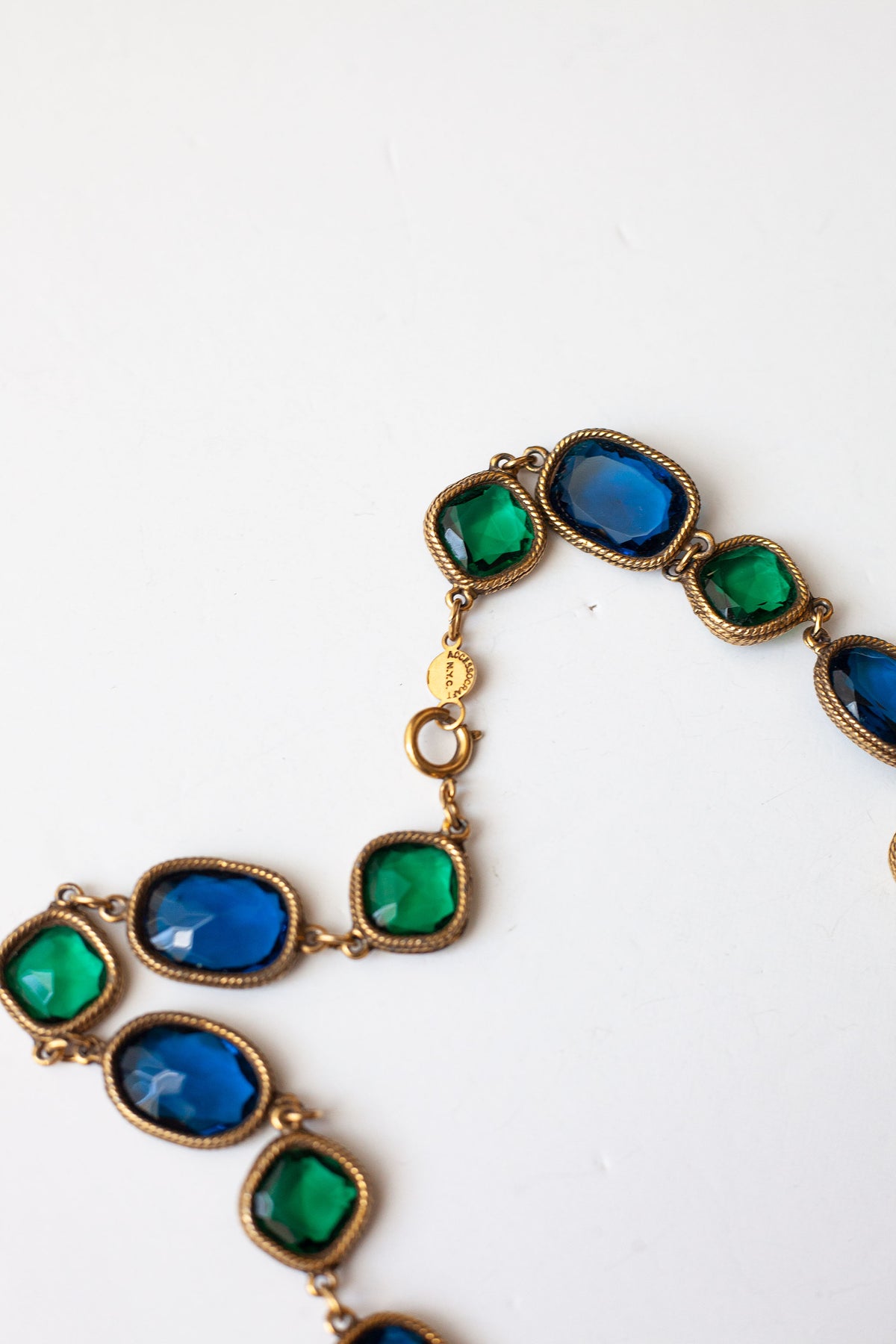 Vintage Blue and Green Gemstone Necklace