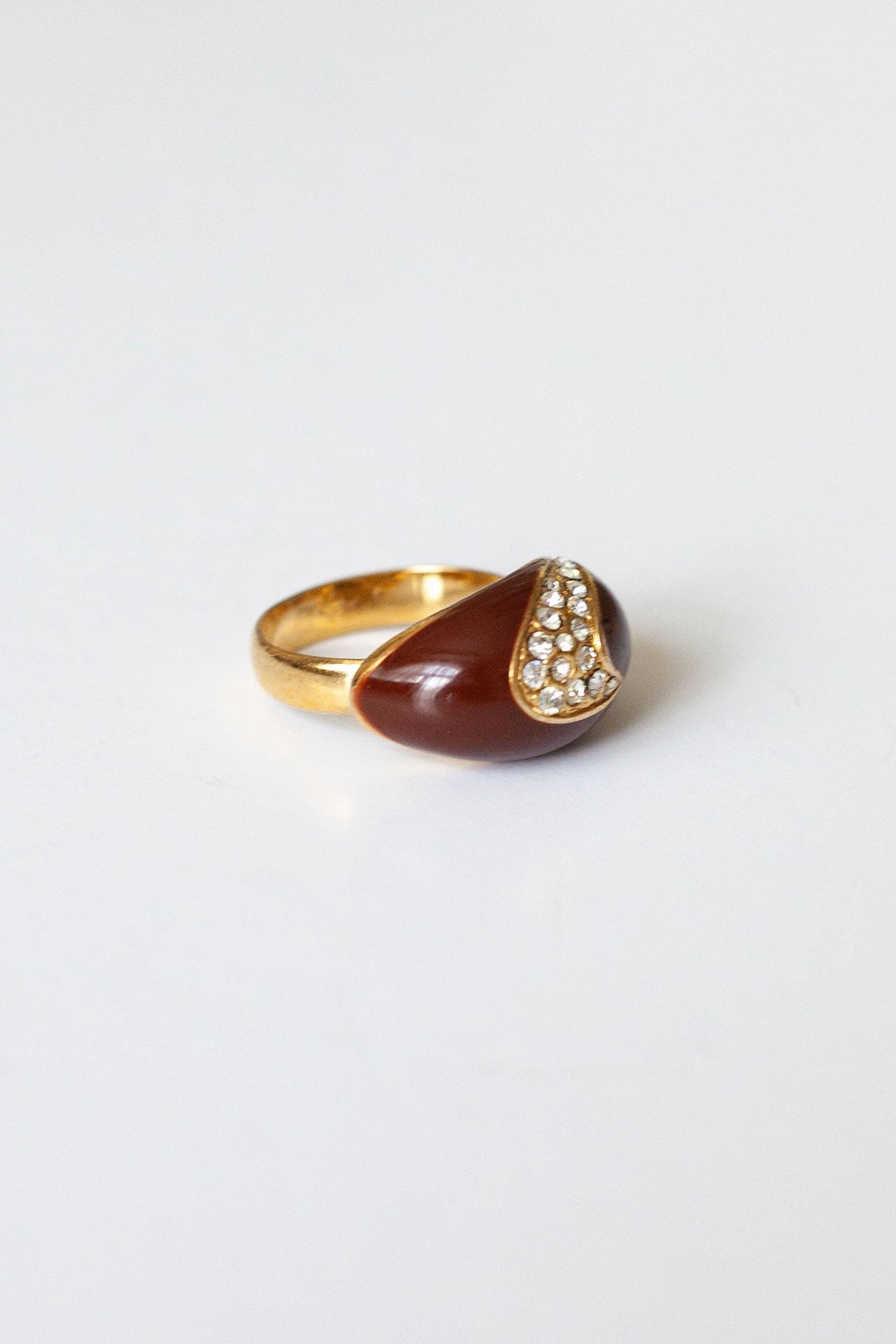 Vintage Brown Rhinestone Ring