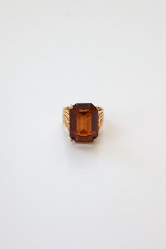 Vintage Brown Stone Cocktail Ring