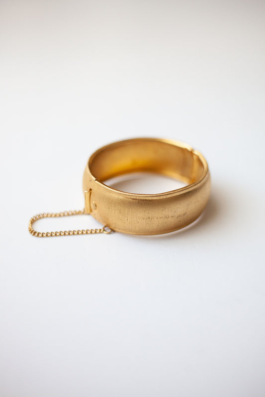 Vintage Brushed Gold Cuff Bracelet
