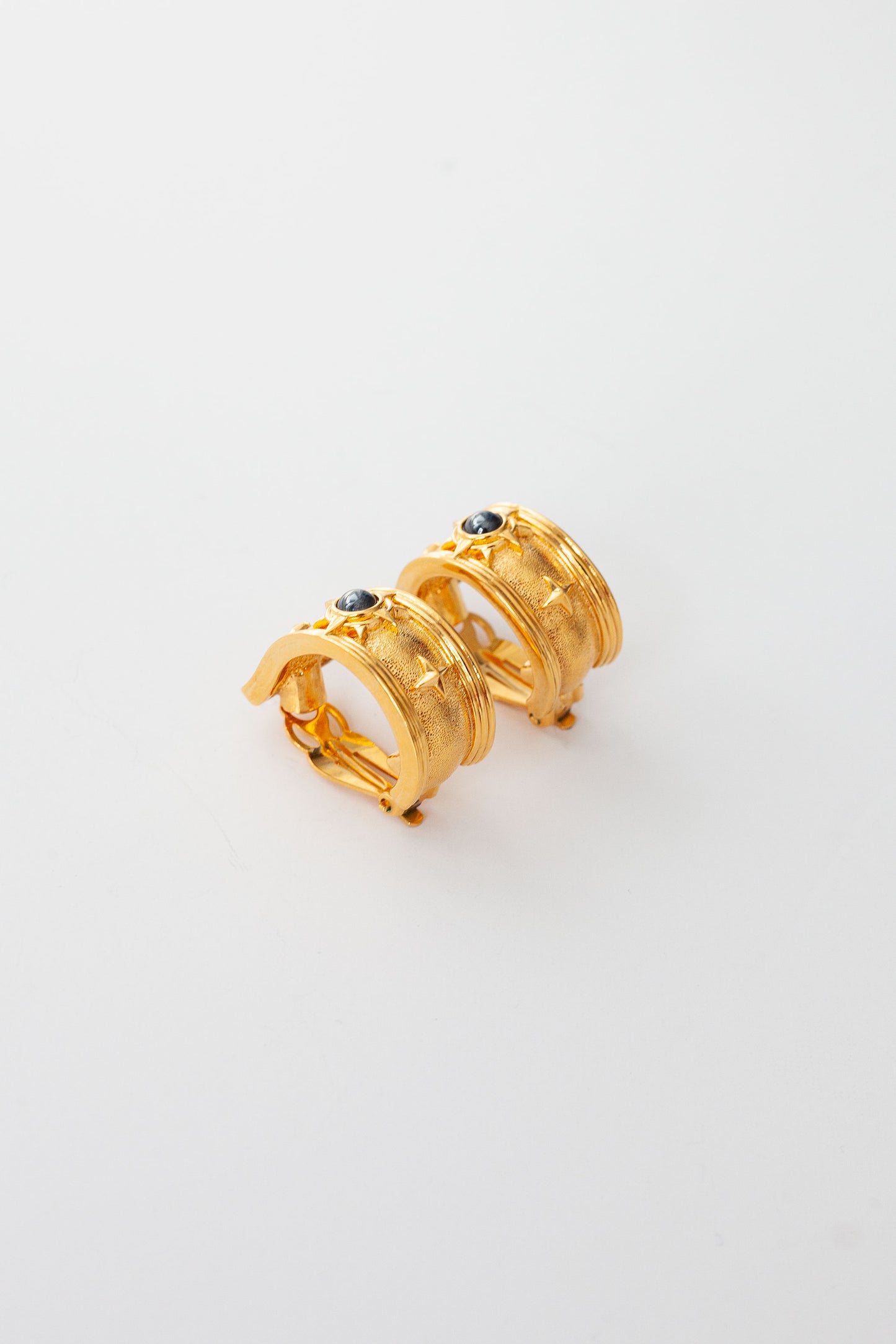 Vintage Cabachon Hoop Earrings