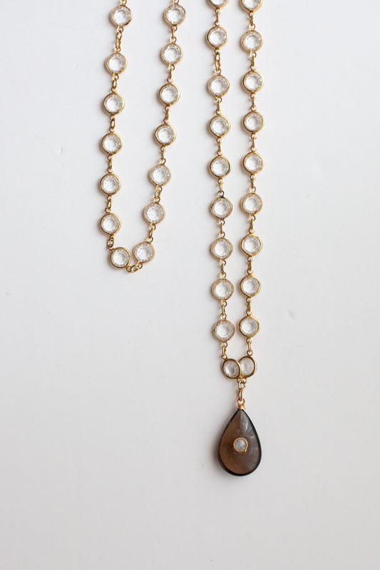 Vintage Crystal Necklace with Pendant