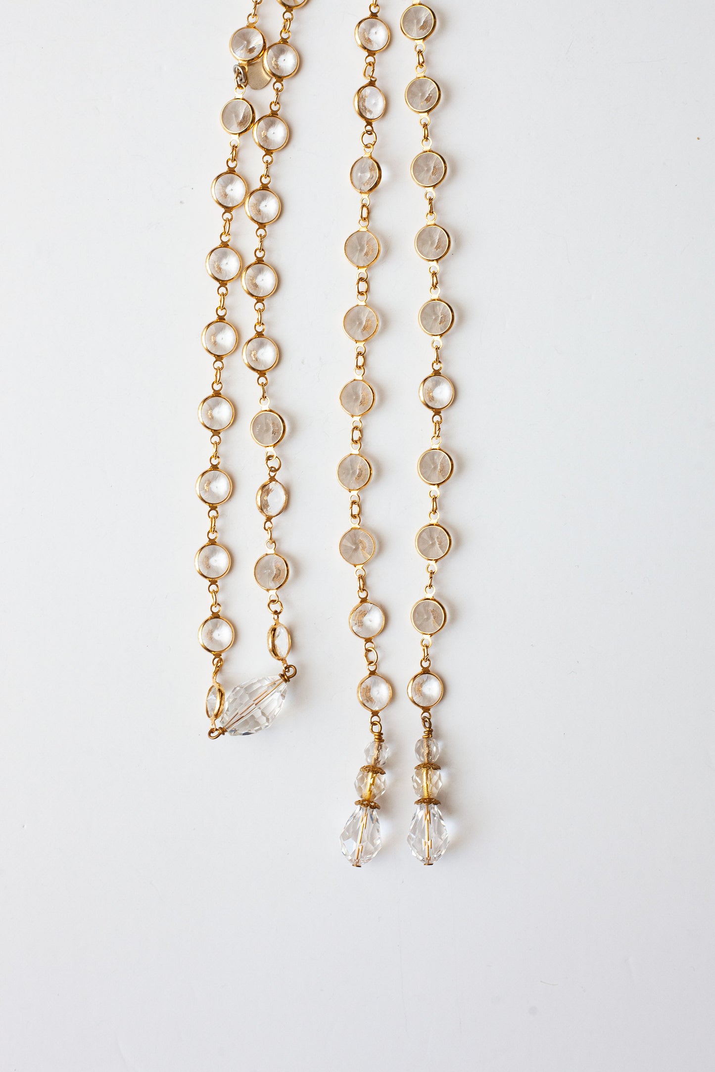 Vintage Crystal Lariat Necklace