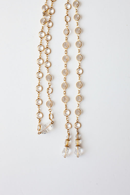 Vintage Crystal Lariat Necklace