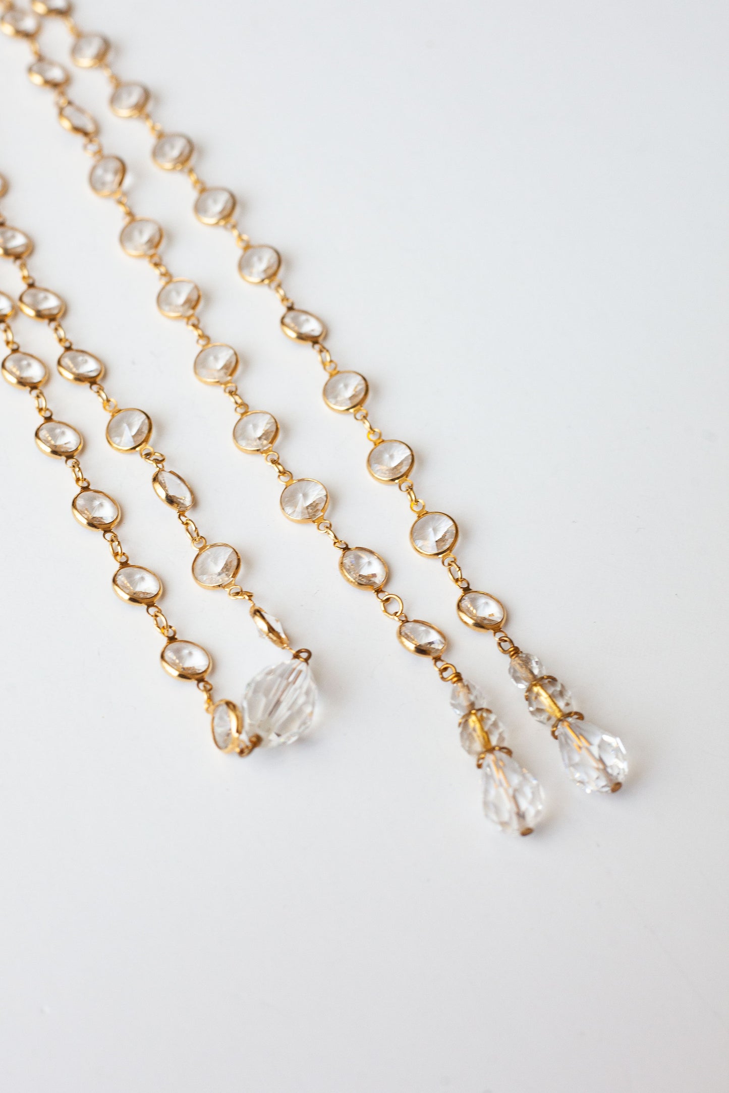 Vintage Crystal Lariat Necklace