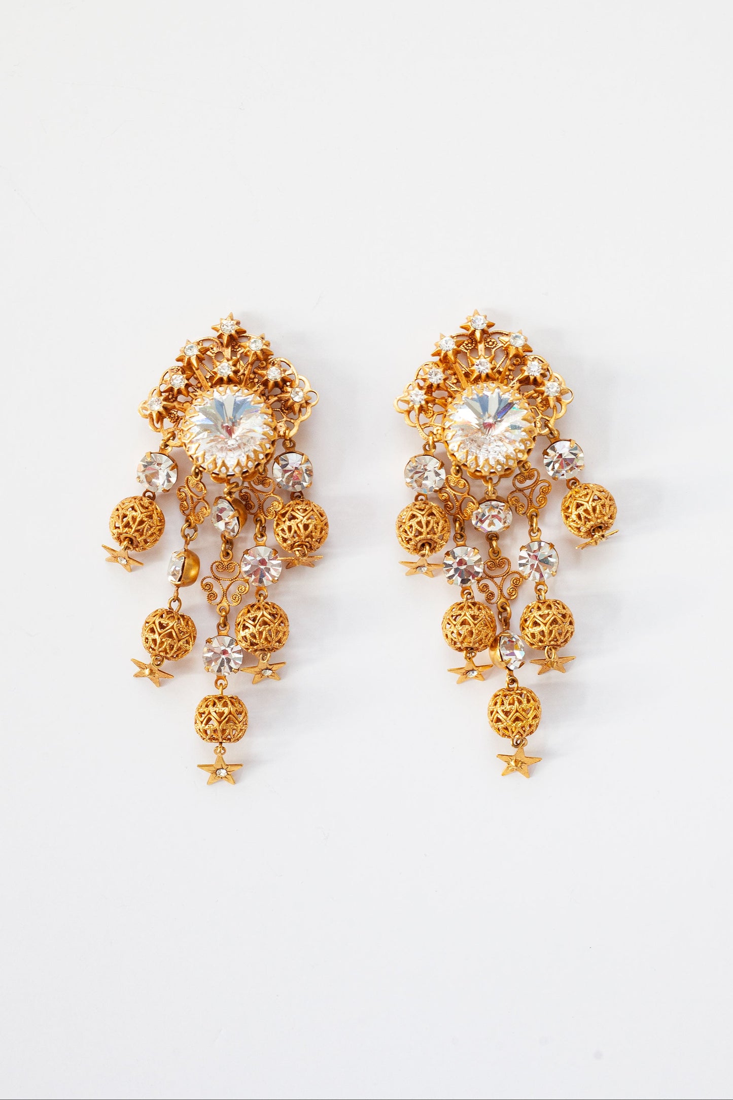 Vintage Designer Celestial Dangle Earrings