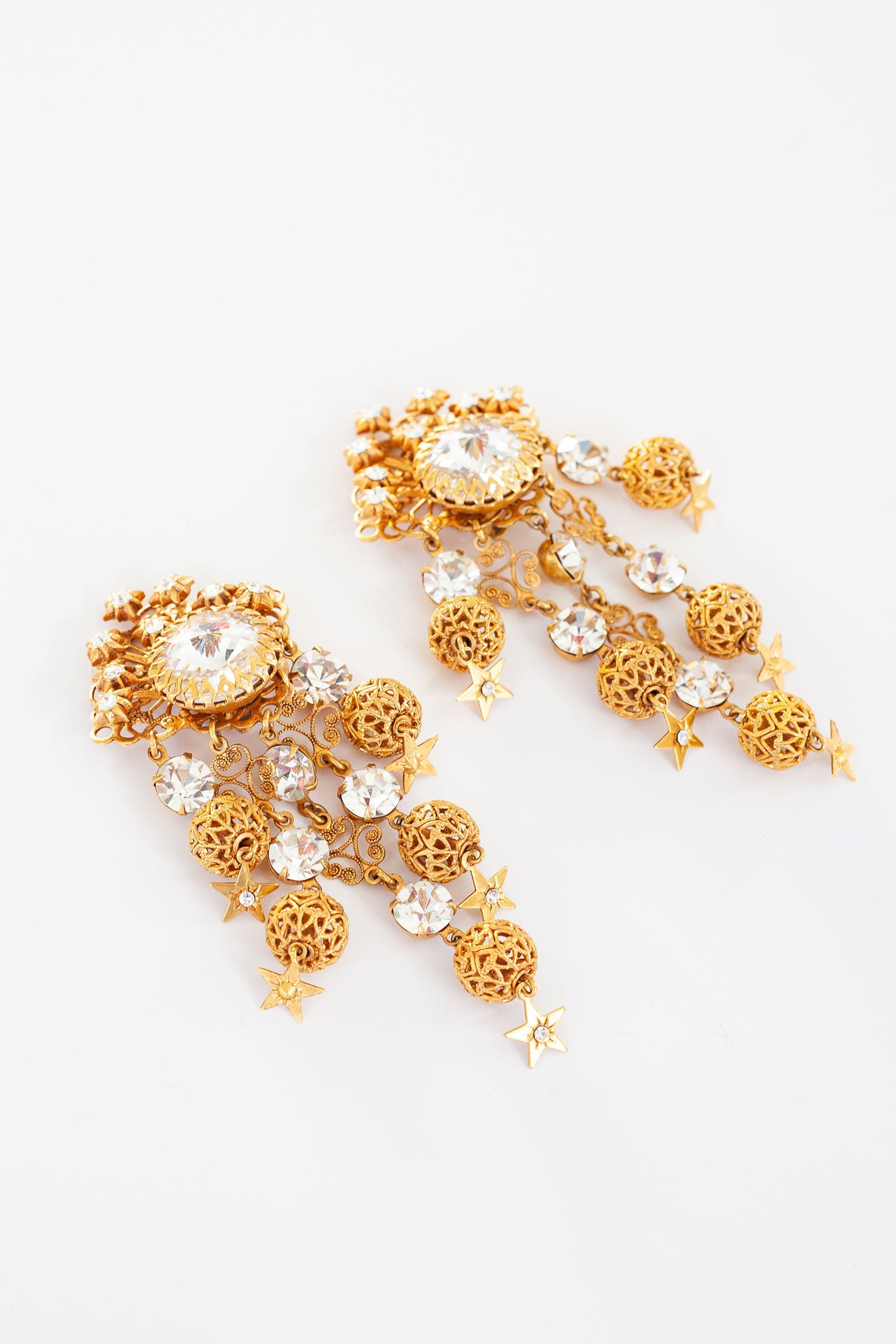 Vintage Designer Celestial Dangle Earrings