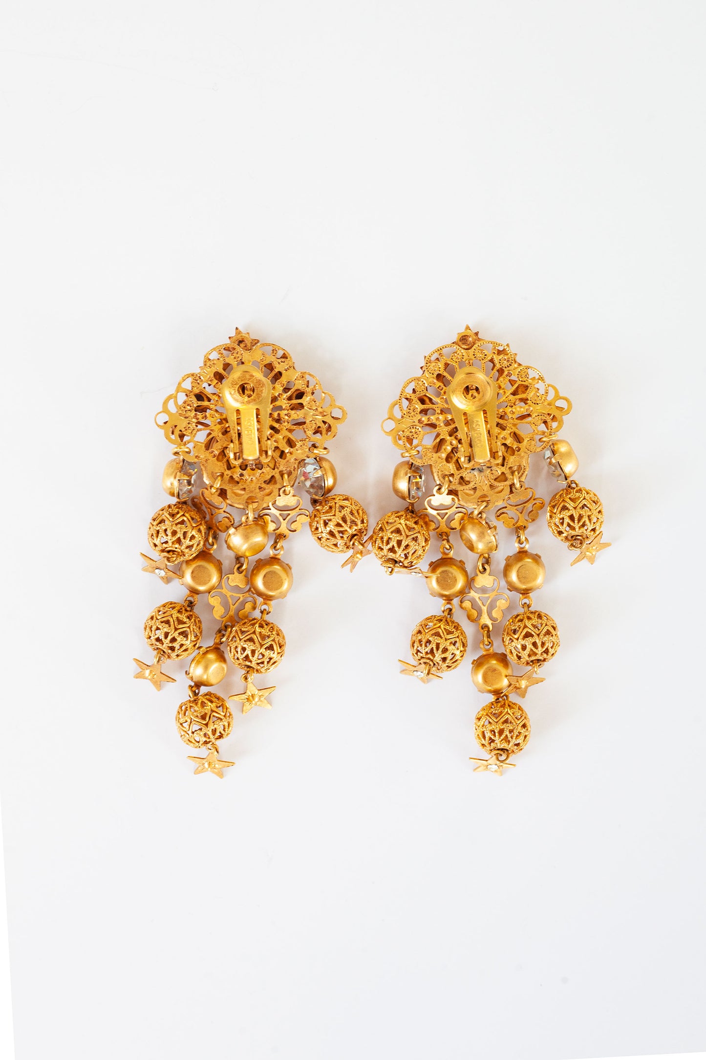 Vintage Designer Celestial Dangle Earrings