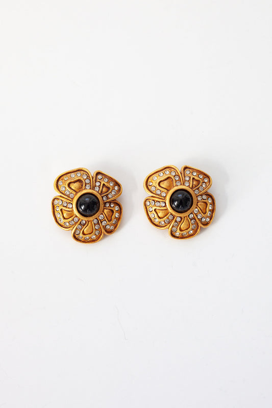 Vintage Designer Flower Earrings